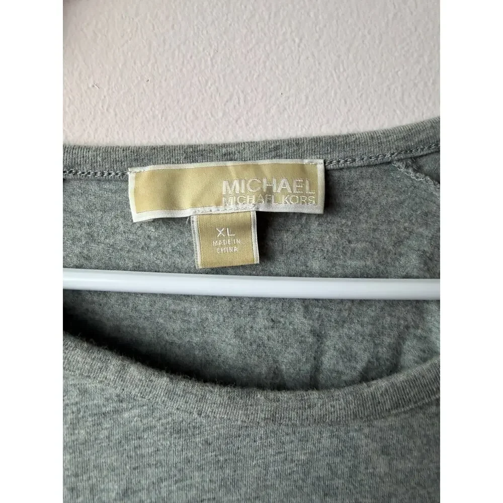 Michael Kors XL Gray Long Sleeve Shirt Women’s -Zipper accent